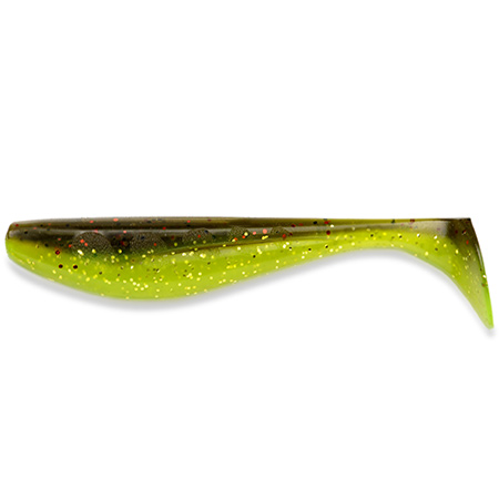 Wizzle Shad 5″, #203 – Green Pumpkin/Flo Chartreuse